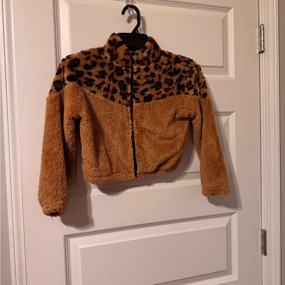 Kids Leopard Print Fleece Jacket size 8